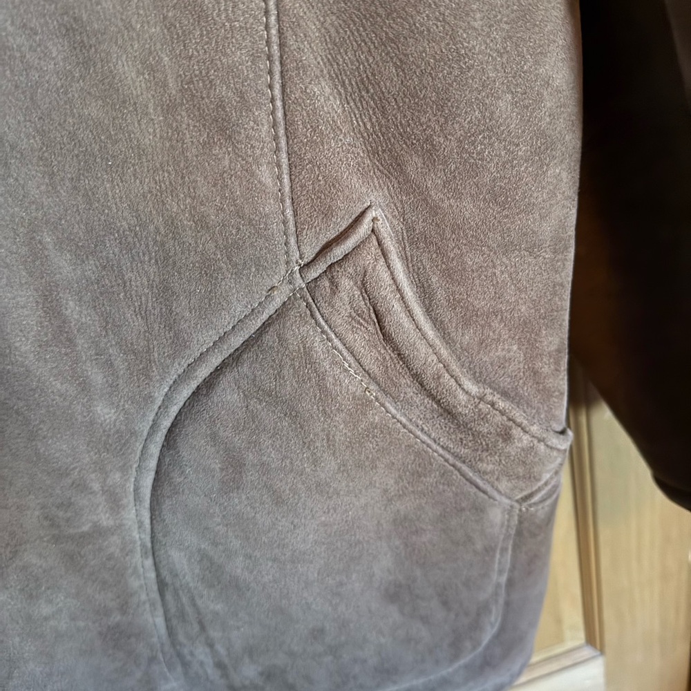Vintage 80s Norm Thompson Leather Sheepskin Shearling Jacket - Picture 4 of 6